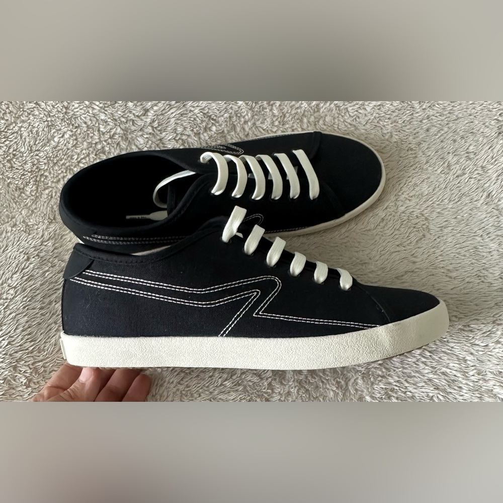 RAG & BONE Black Canvas Court Sneaker size 39